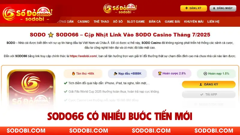 Sodo66 có nhiều bước tiến mới 